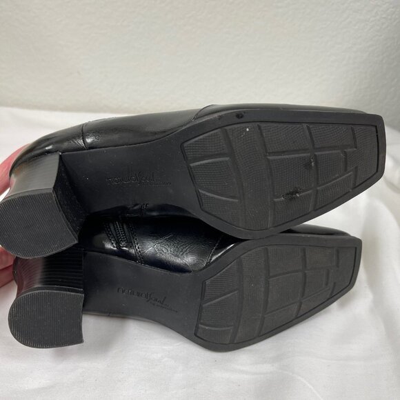 Natural Soul by Naturalizer Womens 7.5 Black Heel Booties Shoes - Picture 5 of 7